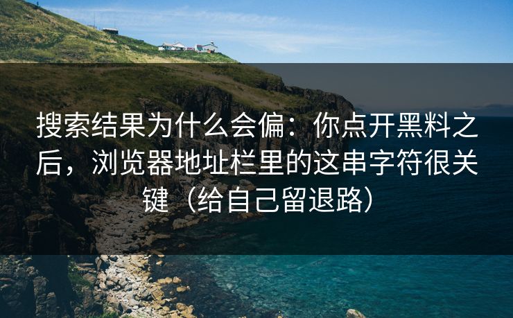 搜索结果为什么会偏：你点开黑料之后，浏览器地址栏里的这串字符很关键（给自己留退路）